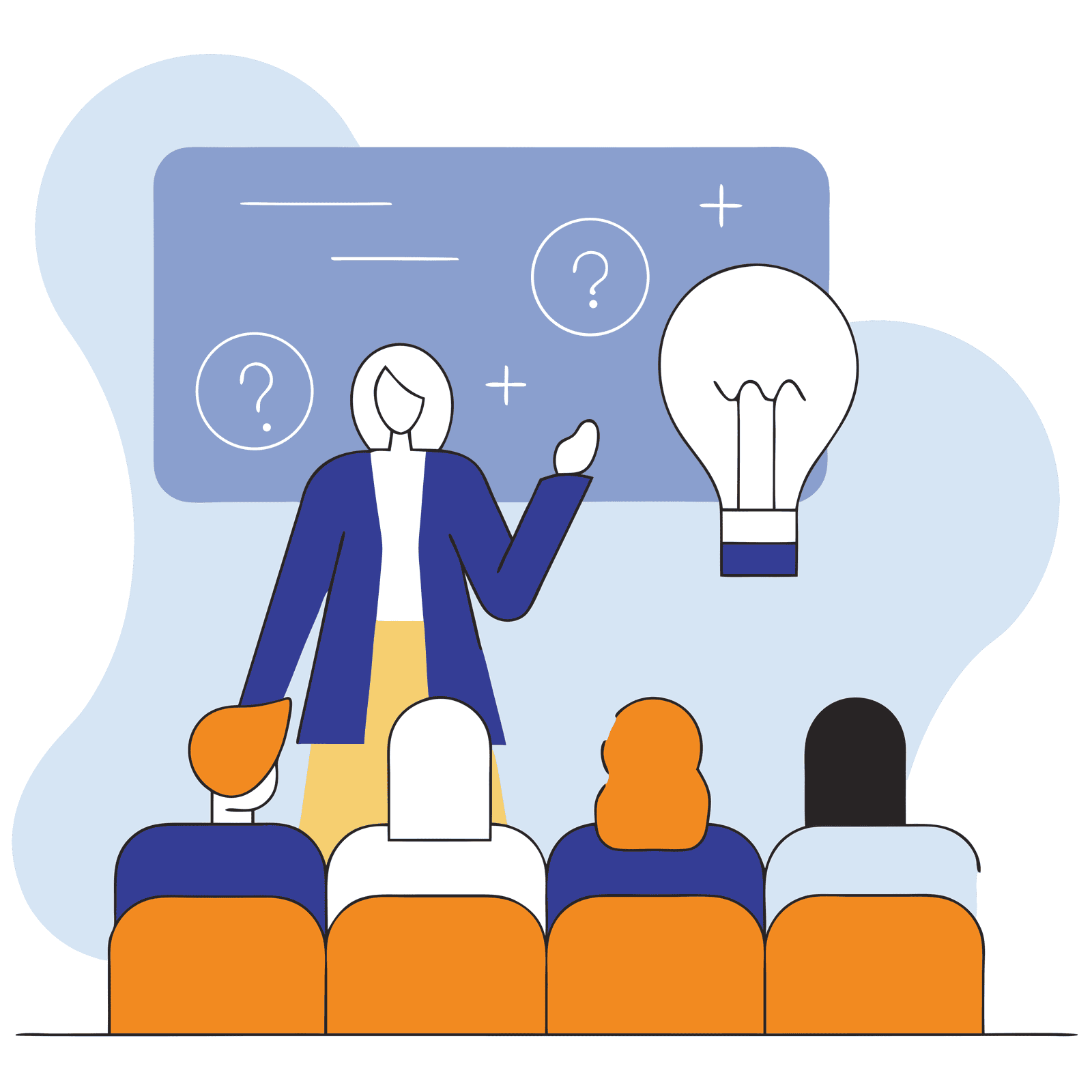 Women presenting ideas to a room full of people